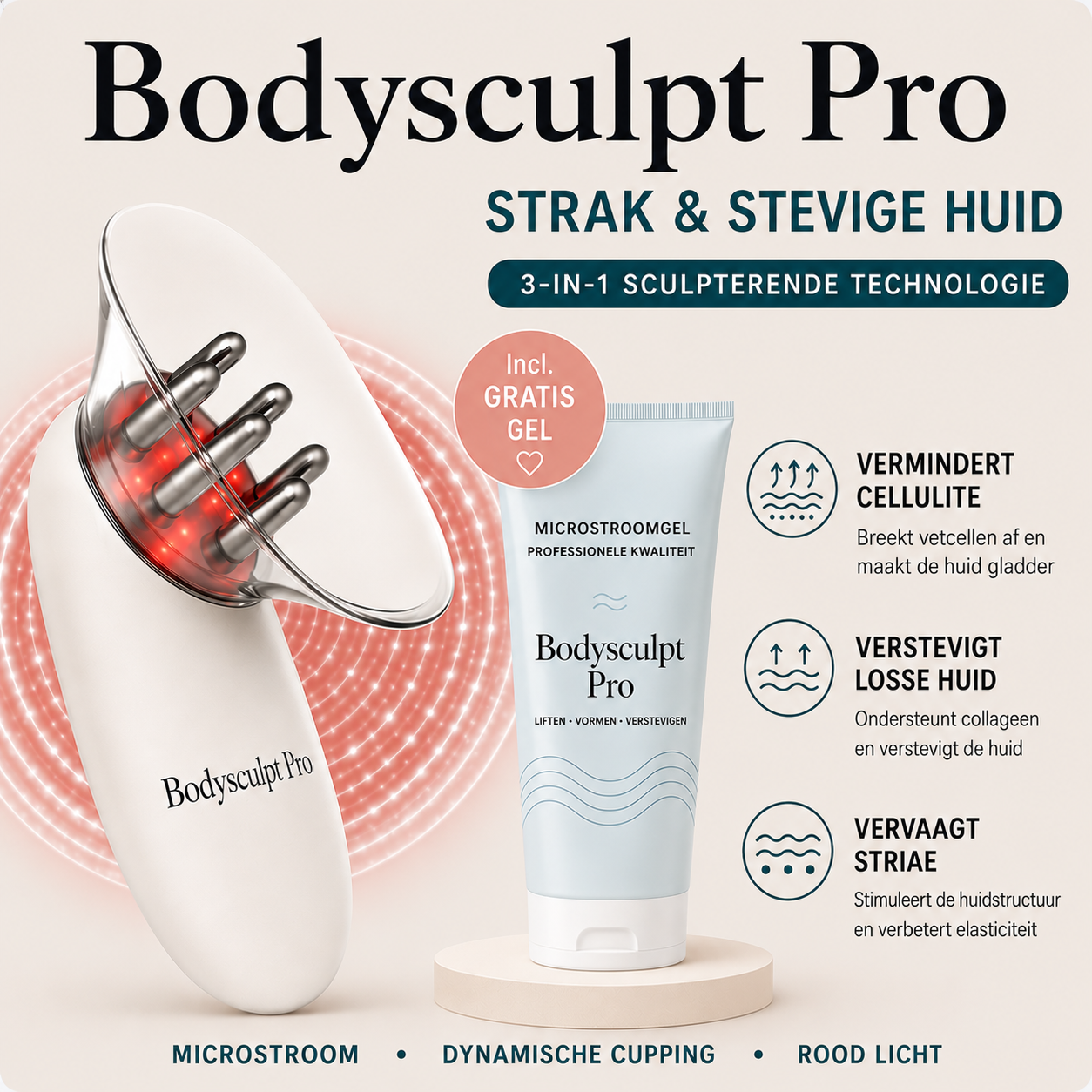 BODYSCULPT PRO™ 3 in 1  cupping met LED licht+gel