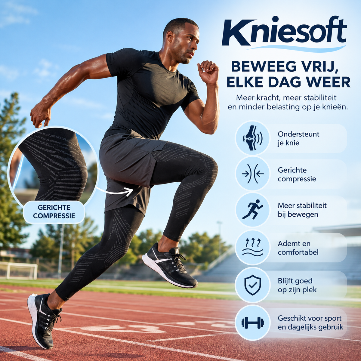 Kniesoft Compressiekousen Volledig Been | Set van 2