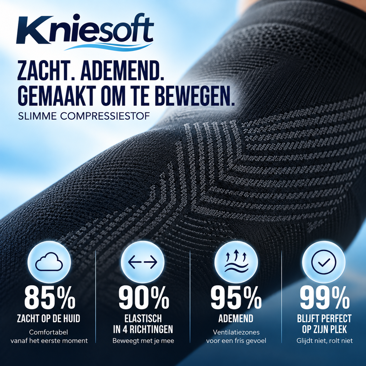 Kniesoft Compressiekousen Volledig Been | Set van 2