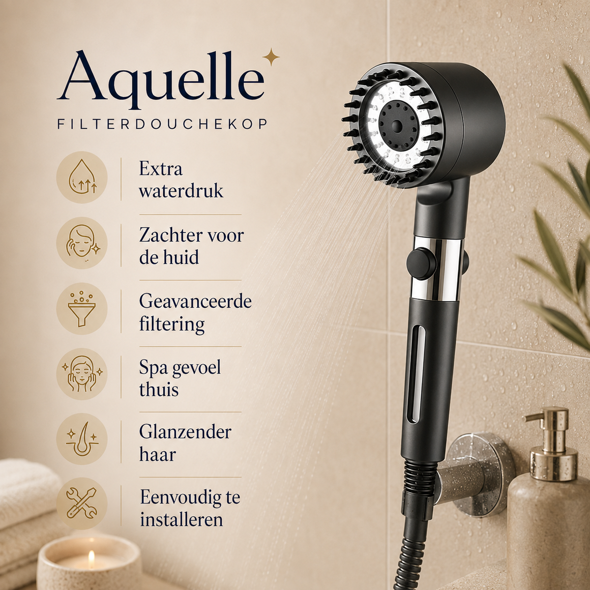 Aquelle Filterdouchekop | Zachter Water Voor Huid en Haar