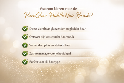 PureGlow Paddle Brush | Ontklittende Haarborstel met Natuurlijke Glans