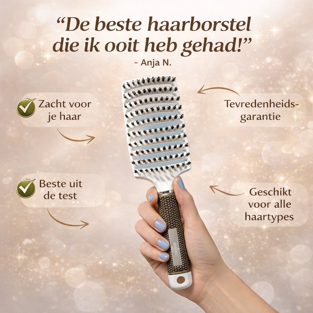 PureGlow Paddle Brush | Ontklittende Haarborstel met Natuurlijke Glans