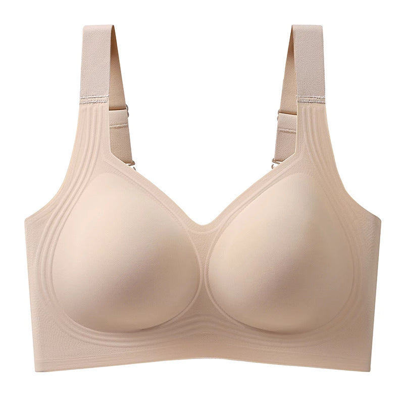 Curvéa beugelloze comfort bh, product vooraanzicht met brede bandjes en naadloze cups