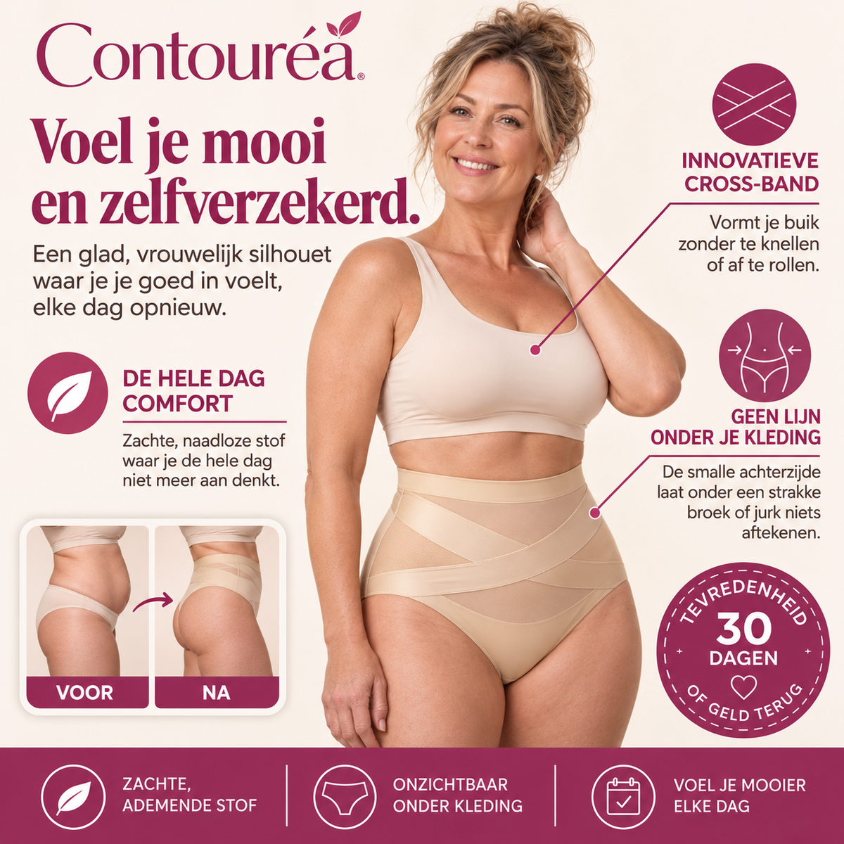 Contouréa Meno String — innovatieve cross-band en geen lijn onder je kleding