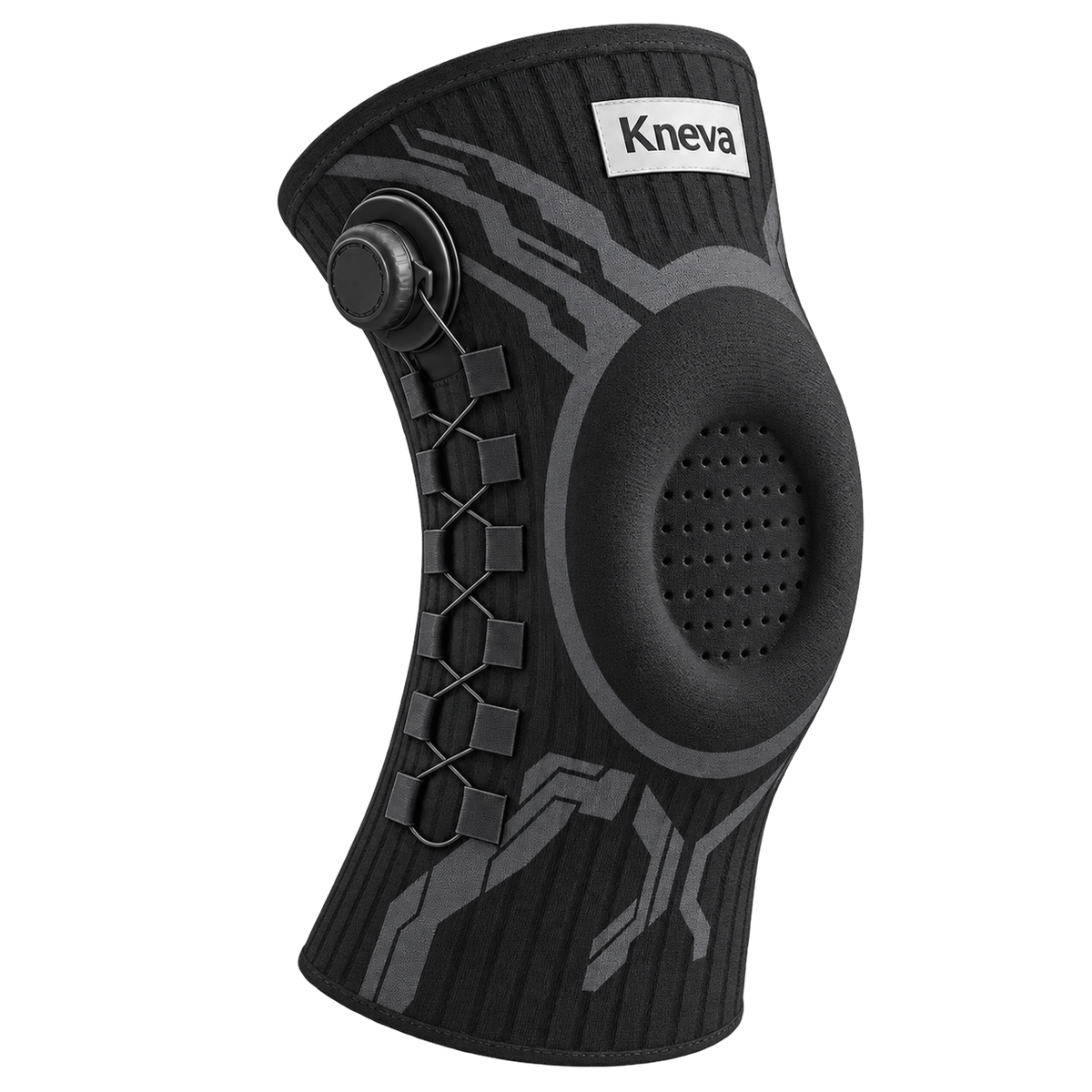 Kneva kniebandage zwart met draaisluiting