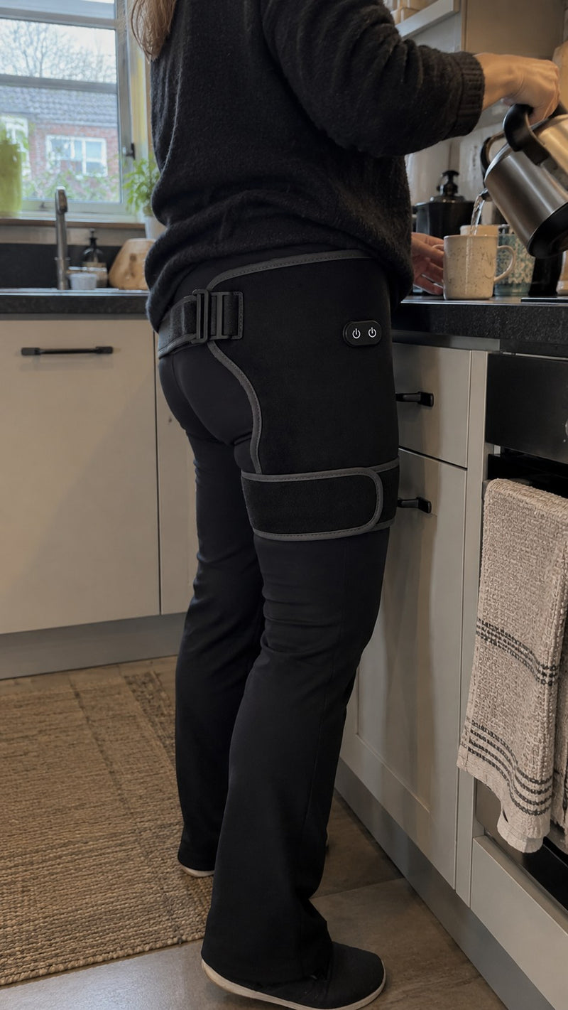 Rondlopen met de Molléa om, de powerbank in het vakje in de band