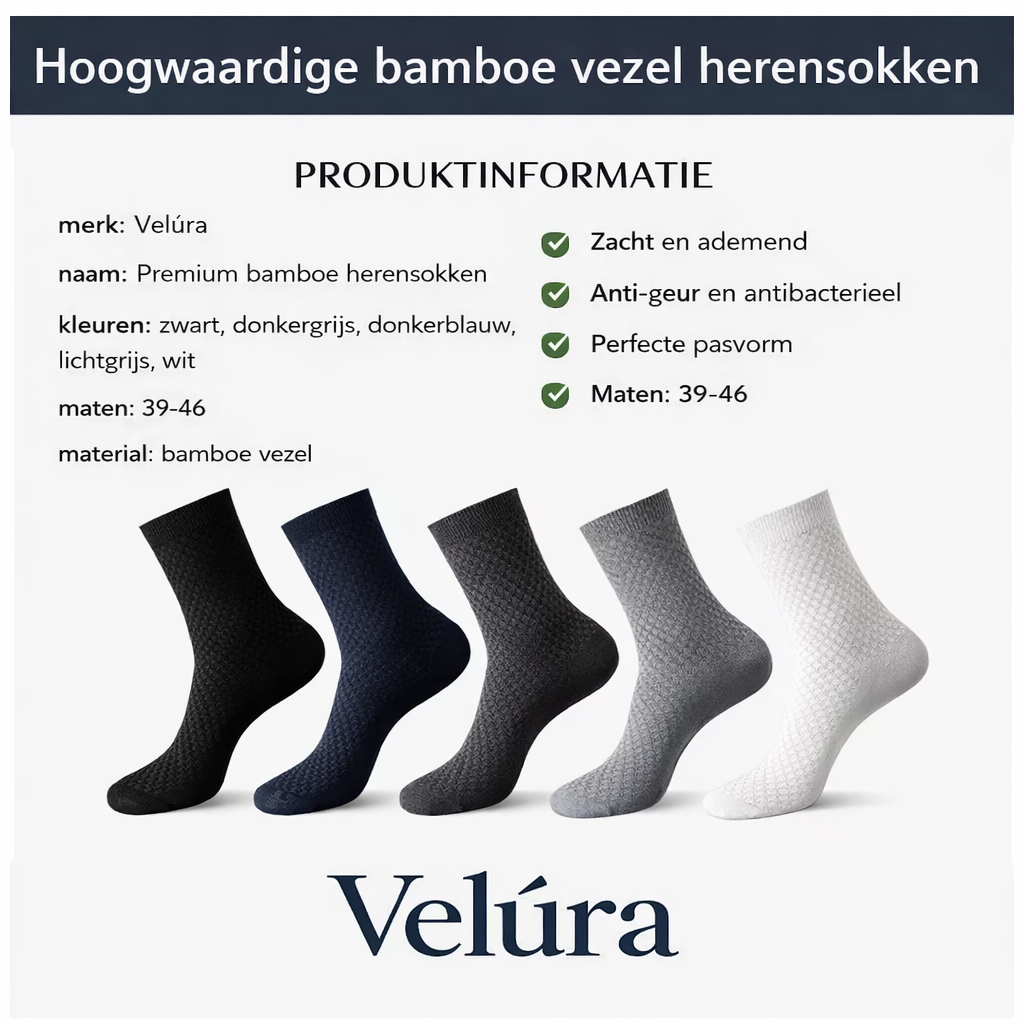 VELÚRA mid-hoge bamboe sokken van premium kwaliteit