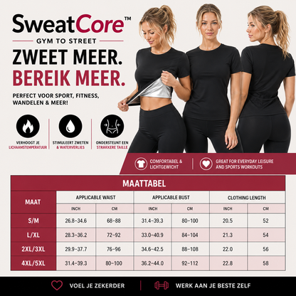 SweatCore zweetvest - compressie rond de taille tijdens het sporten